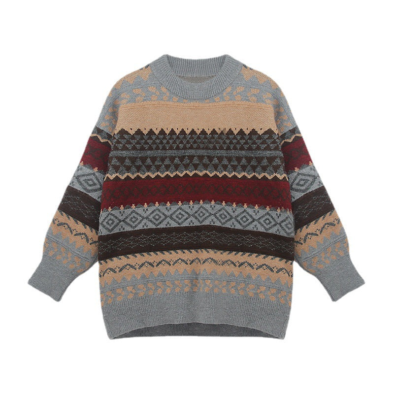 Vintage Fair Island Jacquard Sweater for Women