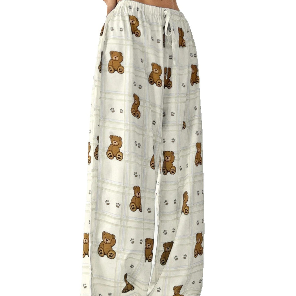 Elastic waist wide leg pants