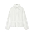 Stand up collar long sleeved shirt