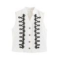 Knot wrapped flower sleeve buckle sleeveless vest women
