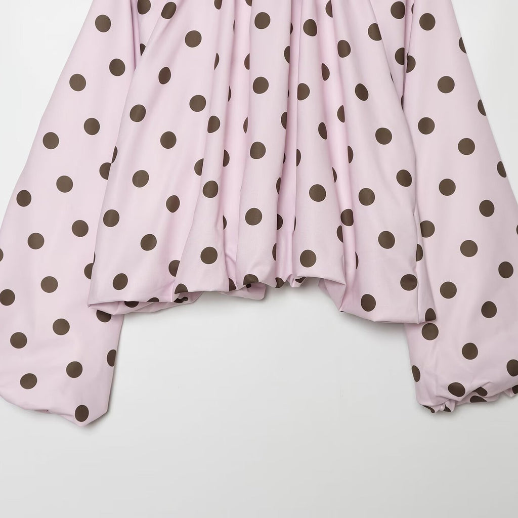 Polka dot back bow design open top