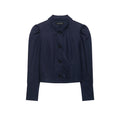 Stand up collar long sleeved single breasted top