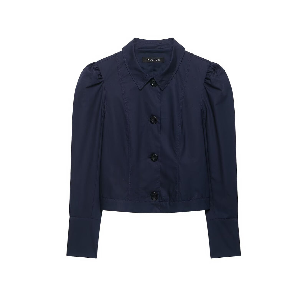 Stand up collar long sleeved single breasted top