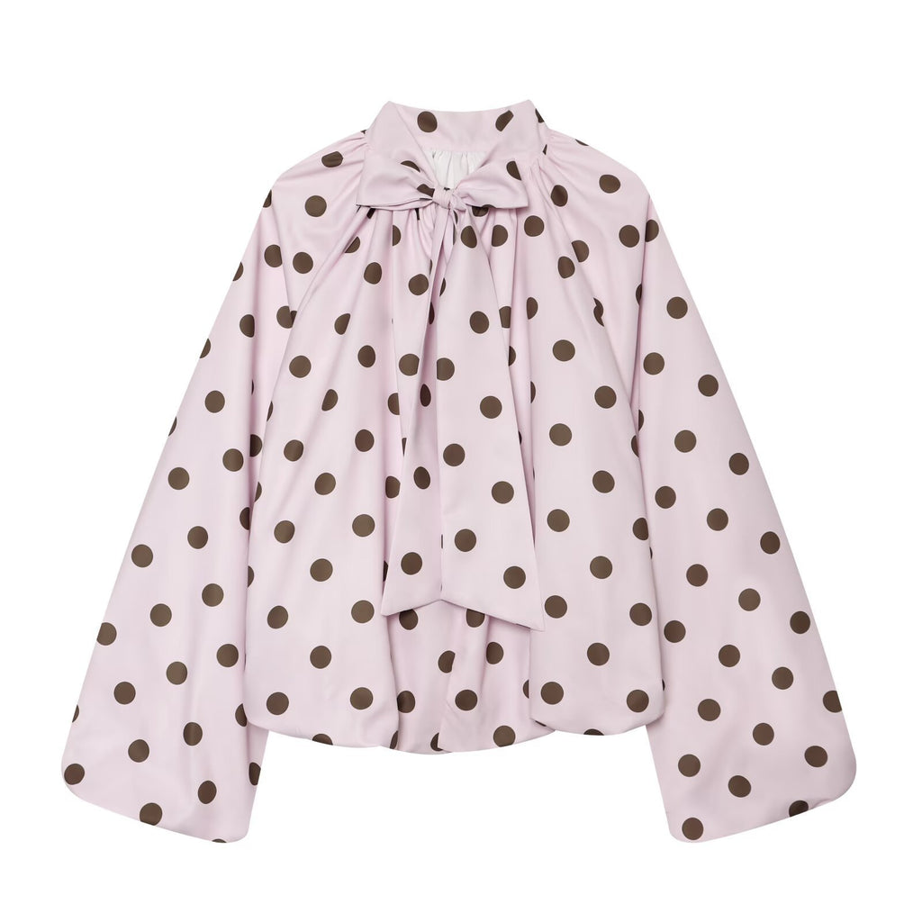 Polka dot back bow design open top