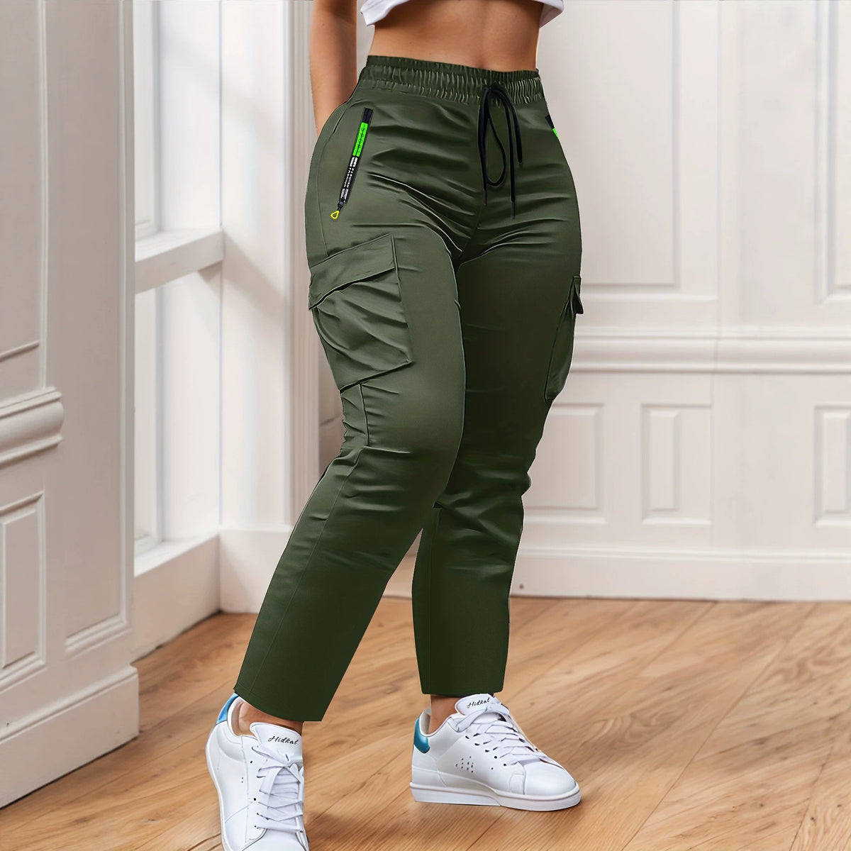 Fashionable Straight-Leg Casual Trousers for Women, Solid Color, Breathable Quick-Dry Wide-Leg Pants