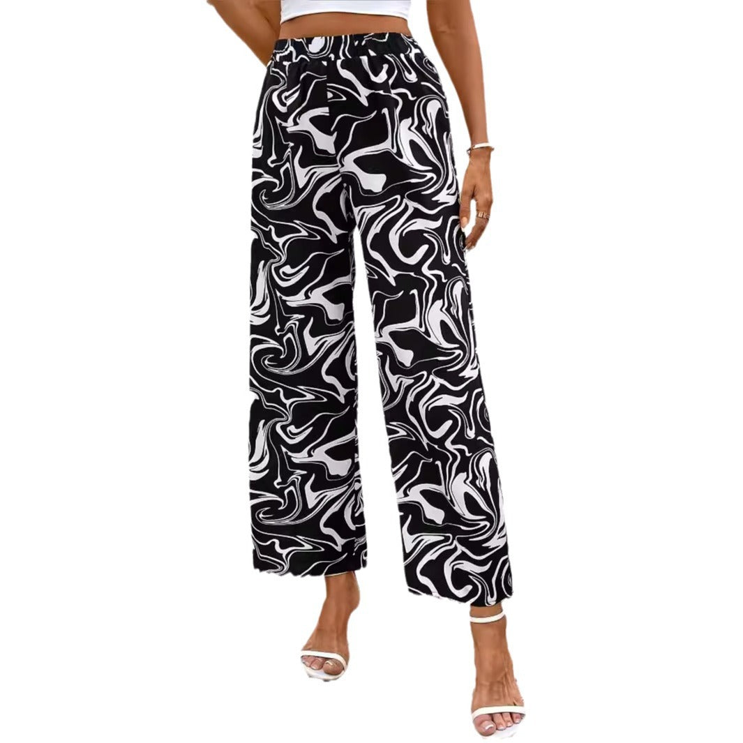 Elastic high waisted pants