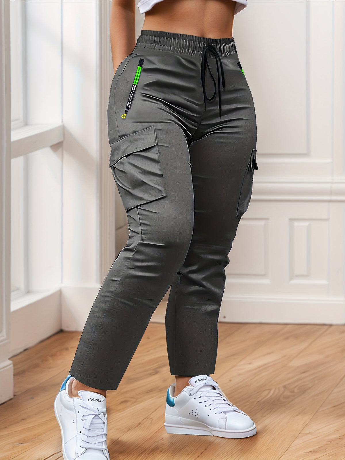 Fashionable Straight-Leg Casual Trousers for Women, Solid Color, Breathable Quick-Dry Wide-Leg Pants