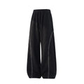Light Retro Knife-Style Casual Pants for Men, Autumn Loose Fit with Drape, Color-Blocking Embroidery Panel Track Pants