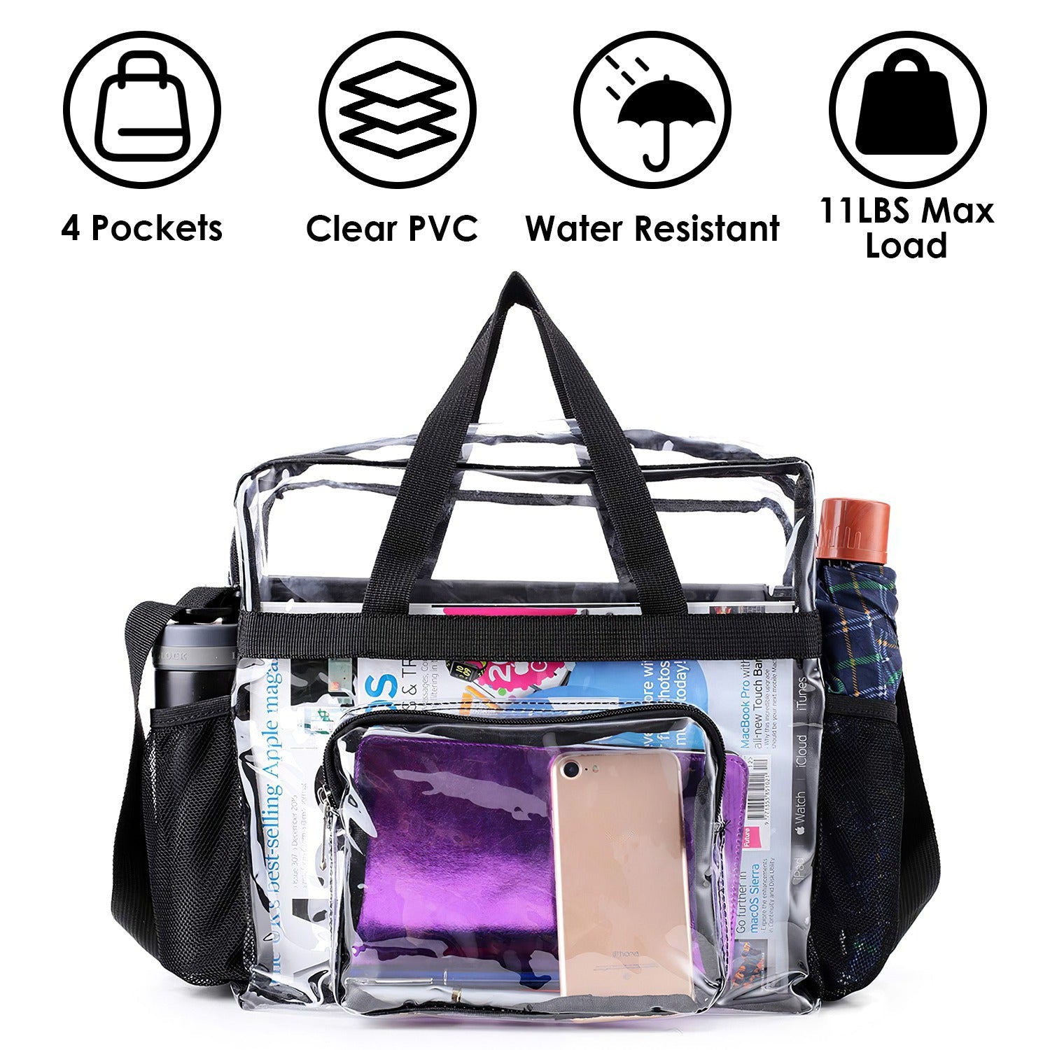 Clear Crossbody Bag Stadium Approved See-Through