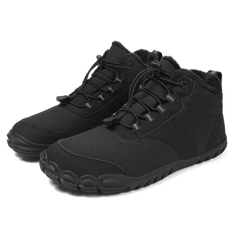 Winter Snow Boots Men's Mid-Calf Warm Fleece Lined Winter Shoes