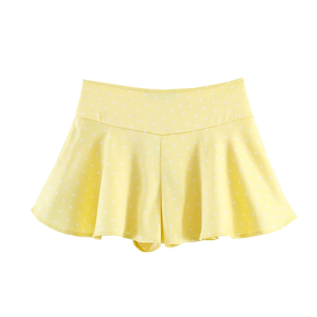 Spicy girl wide swing silk texture shorts