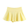 Spicy girl wide swing silk texture shorts