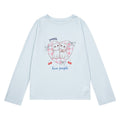 Light blue raglan butterfly bow cherry women's T-shirt