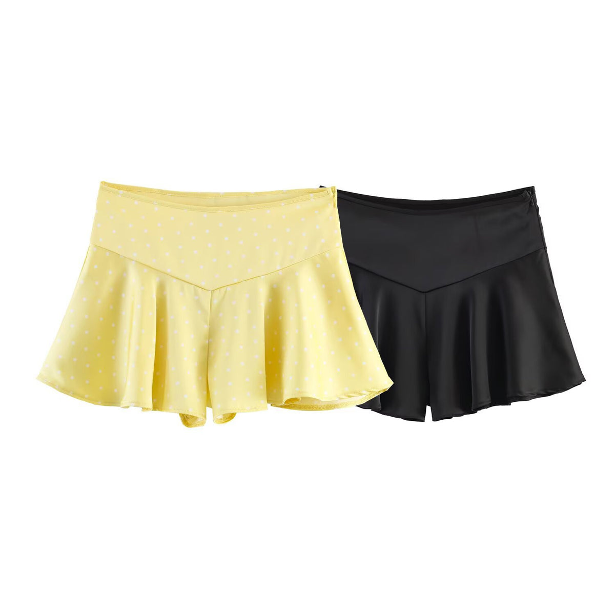 Spicy girl wide swing silk texture shorts