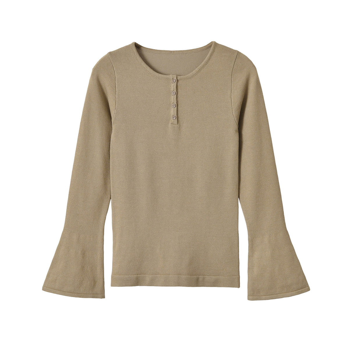 Long sleeved solid color T-shirt