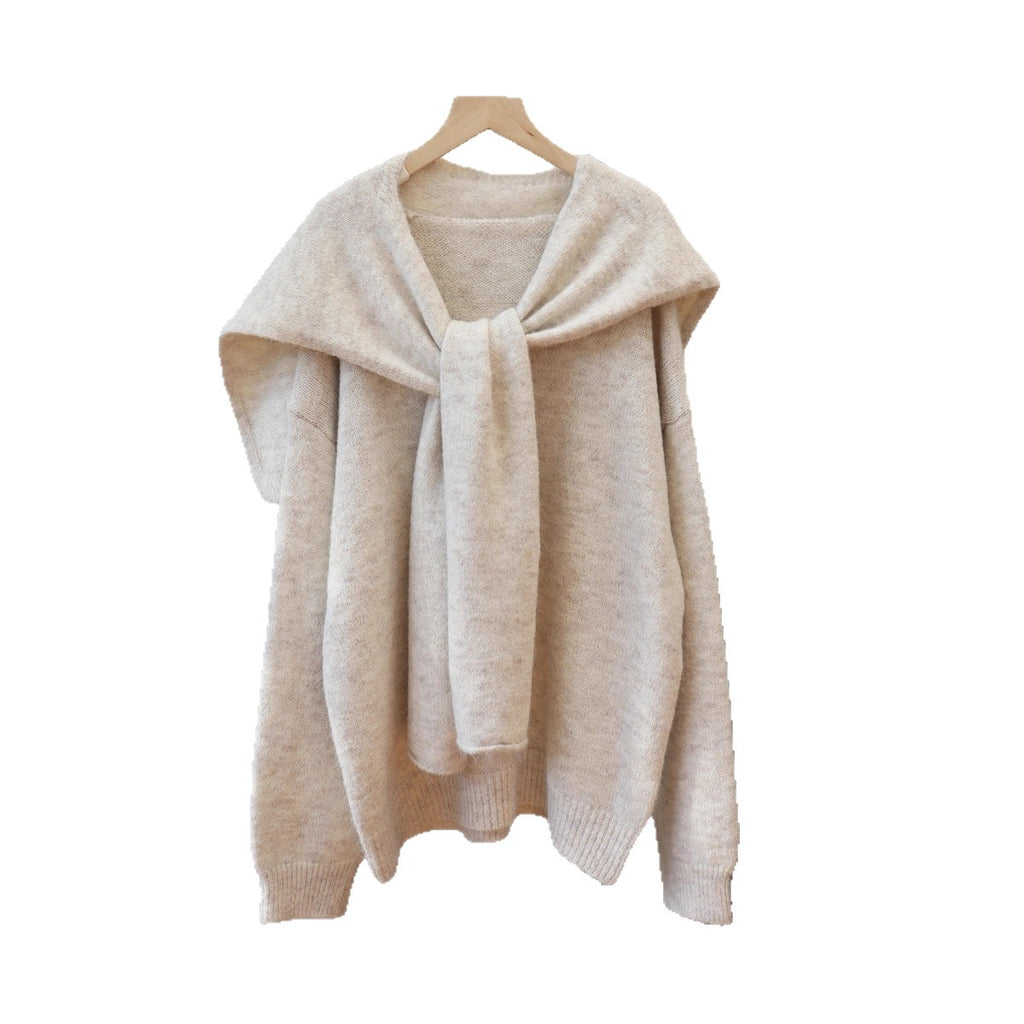 Loose shawl two-piece sweater set