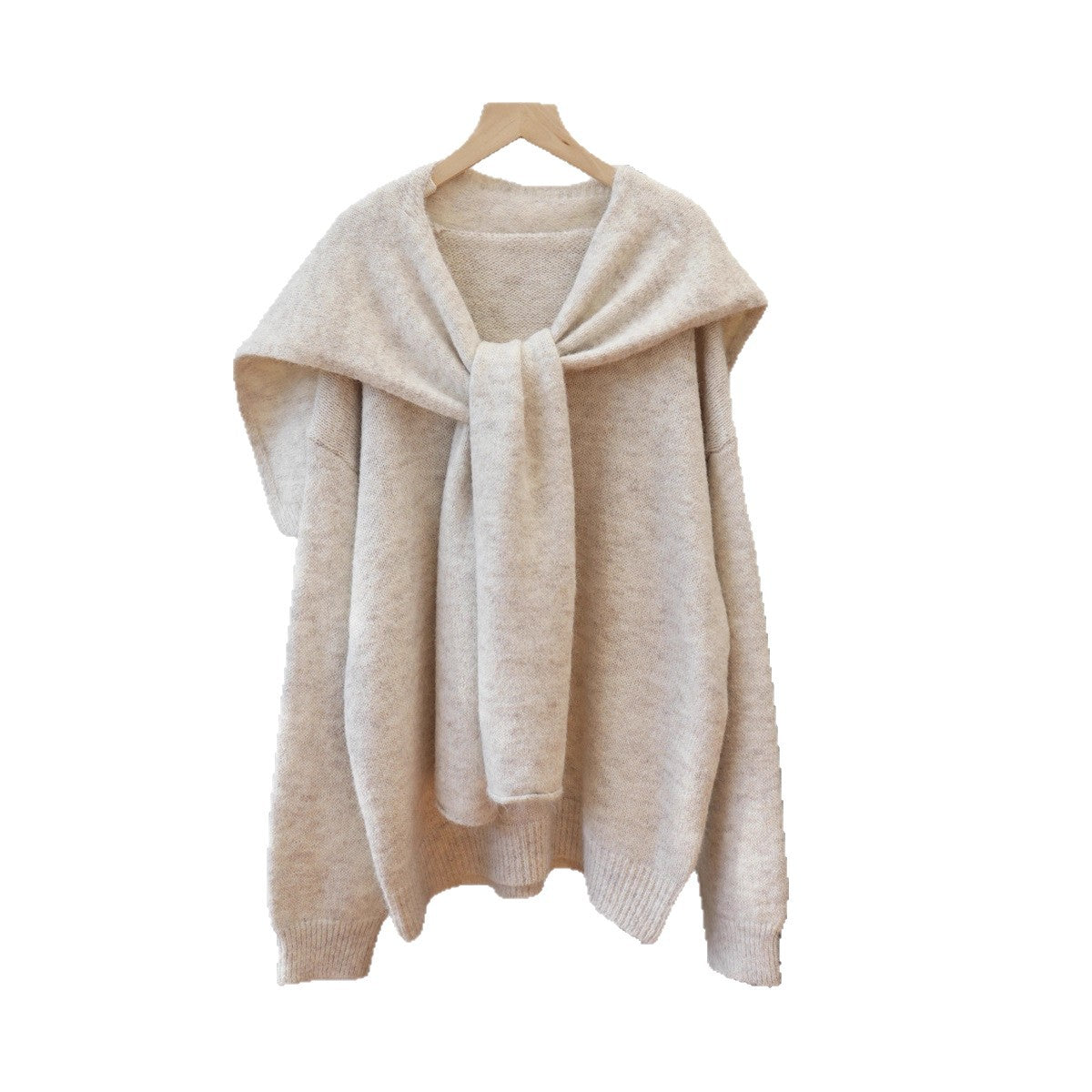 Loose shawl two-piece sweater set