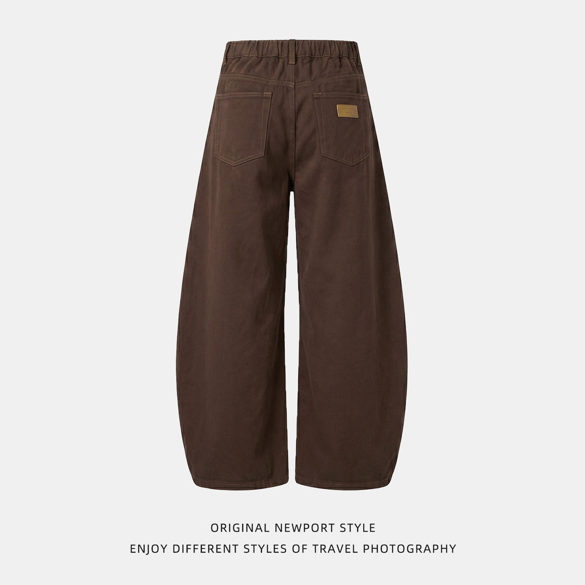 Twill texture knife-cut casual pants for men, autumn straight-leg loose color-blocked topstitching retro long pants