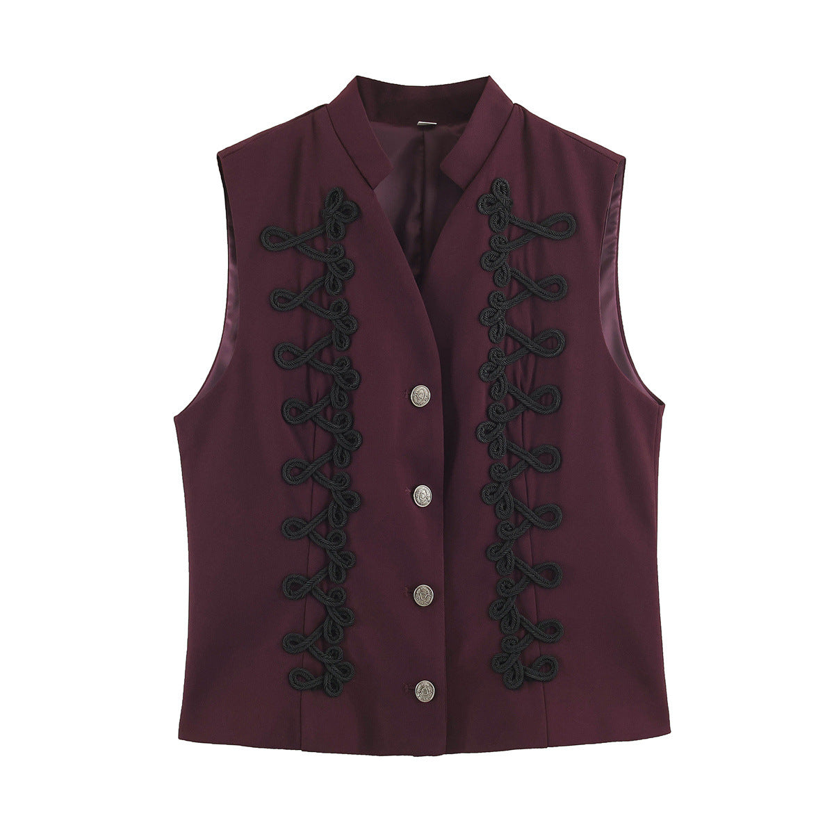 Knot wrapped flower sleeve buckle sleeveless vest women