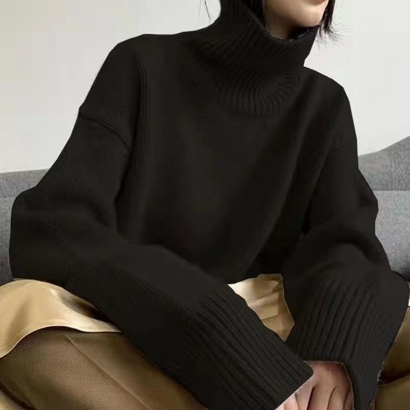 Women's autumn and winter high neck sweater with thickened pullover