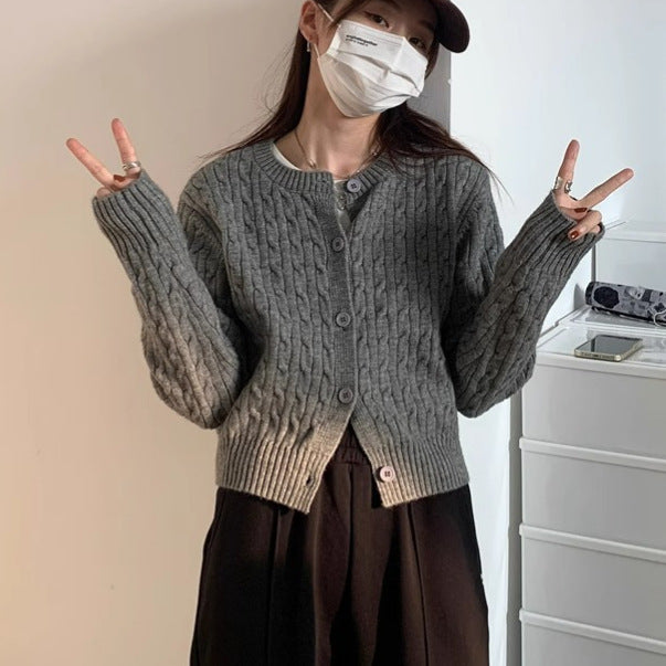 Fried Dough Twists cardigan sweater women's coat