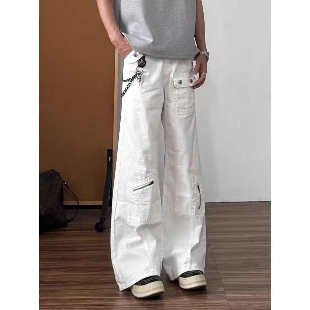 Straight Leg Tapered Jeans for Men Pants