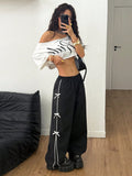 Elastic waist straight leg pants