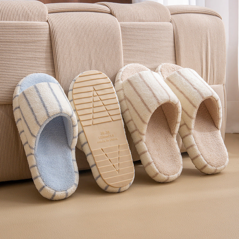 Silent opening slippers for men's home indoor soft thick bottom anti slip floor slippers