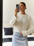 Hollow out pullover sweater for women in autumn and winter