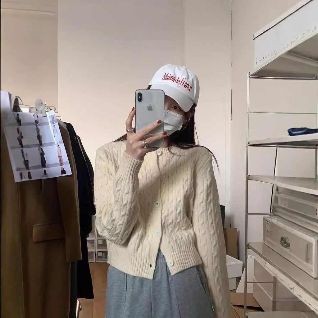Fried Dough Twists cardigan sweater women's coat
