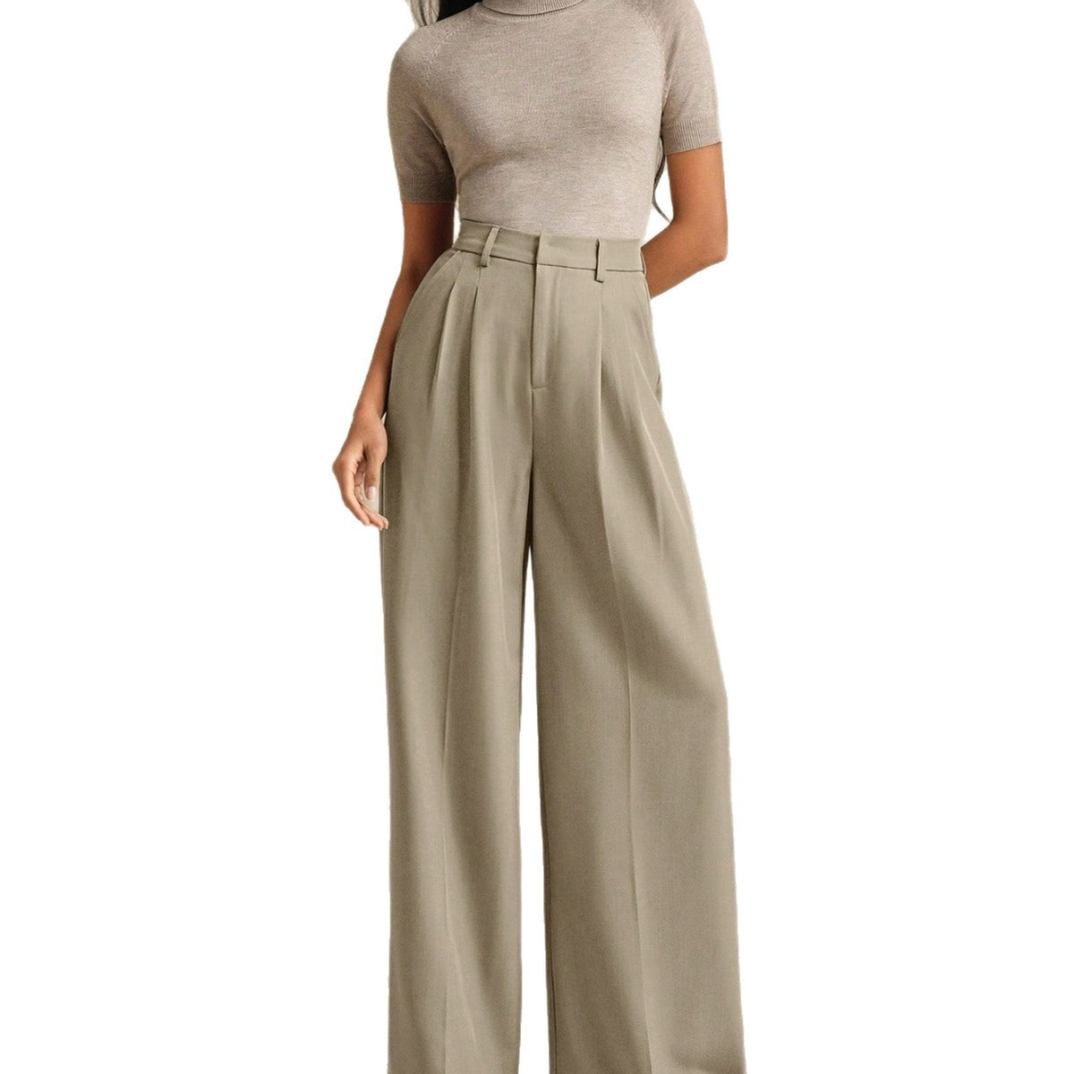 Loose straight leg suit pants