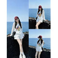 Women's Loose Long Sleeve T-Shirt Textured Cotton Blend  Slightly Sheer Summer Sun Protection Cover-Up