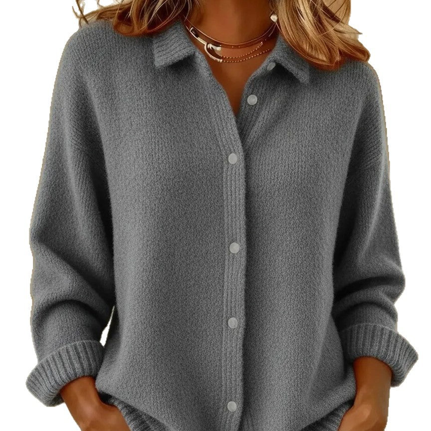 Women's cardigan sweater autumn and winter coat