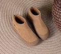 Boken shoes women's soft soled warm cotton shoes round toe flat bottomed short boots