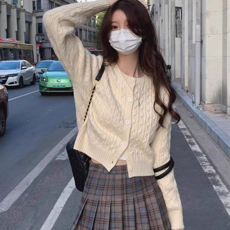 Fried Dough Twists cardigan sweater women's coat
