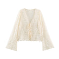 Lace flared sleeve top