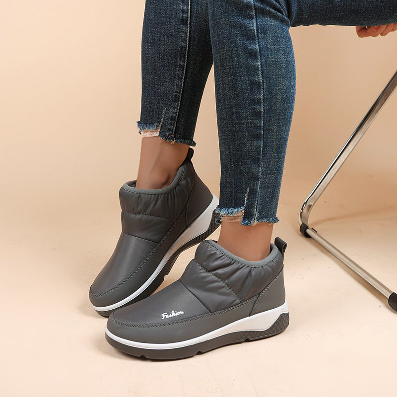 new short snow boots for women large size winter new canvas lined thick warm large size women's boots cotton shoes