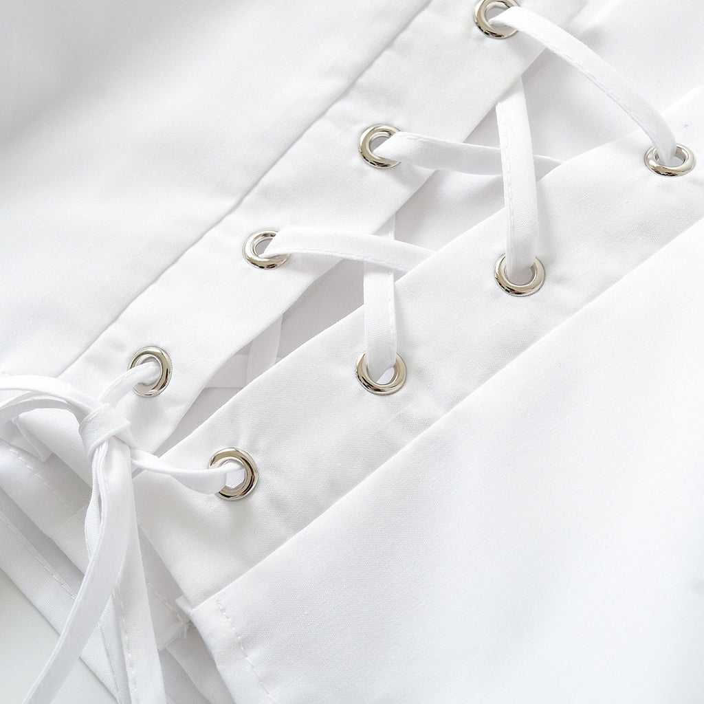 Long sleeved lace up shirt