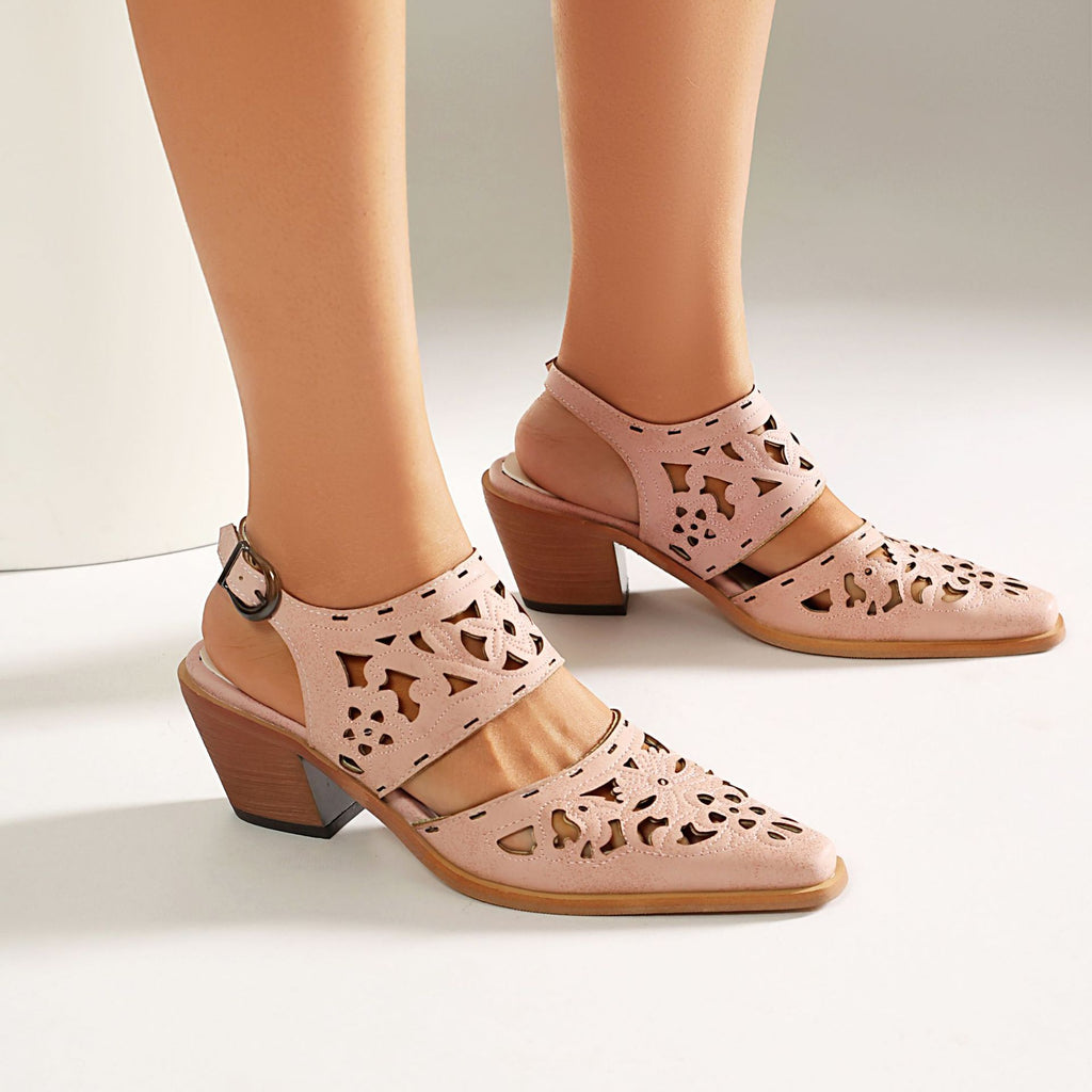 Pointed Toe Hollow Out Western Sandals with Buckle Strap  Summer Fashion Women's Shoes Made to order, ships in 7 days