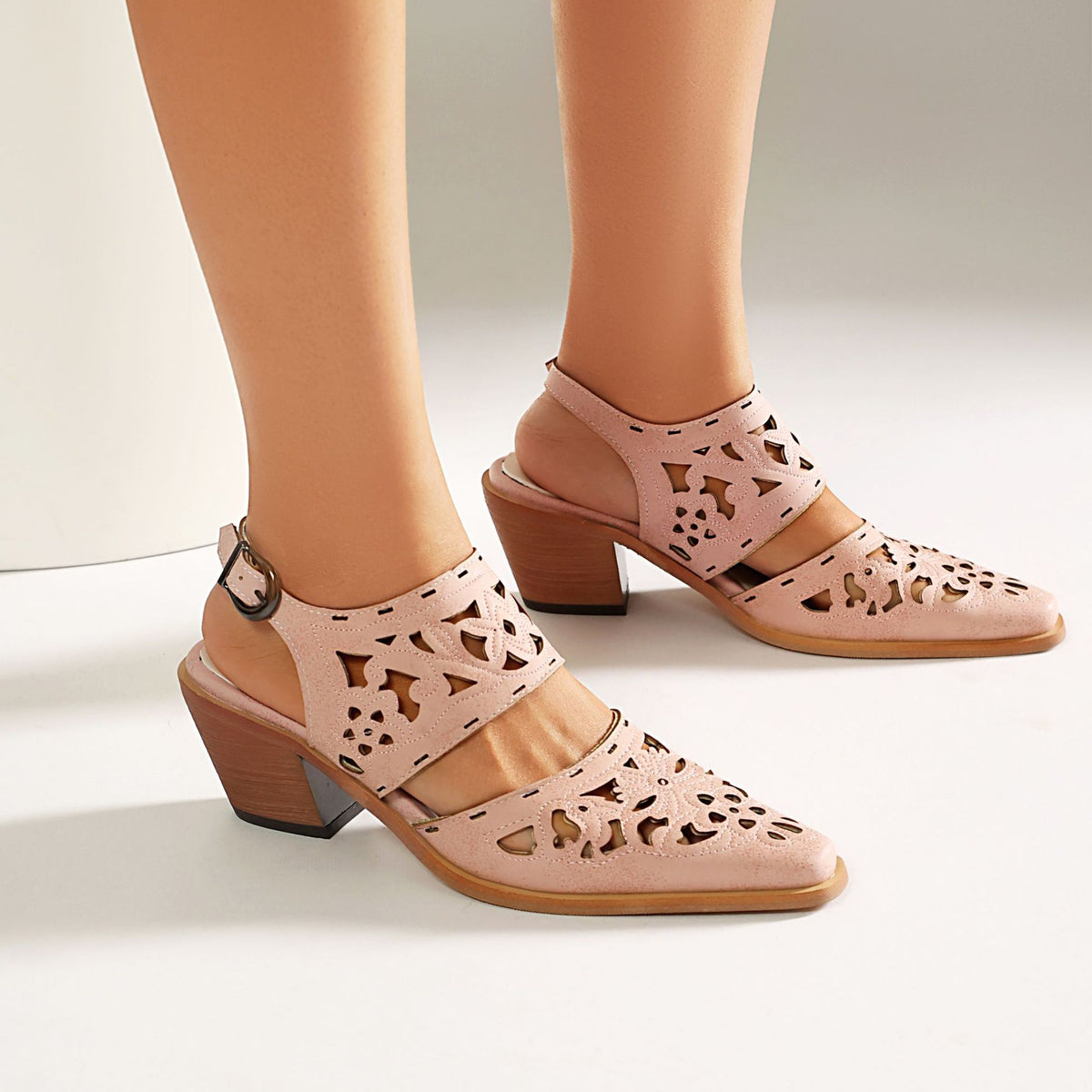 Pointed Toe Hollow Out Western Sandals with Buckle Strap  Summer Fashion Women's Shoes Made to order, ships in 7 days
