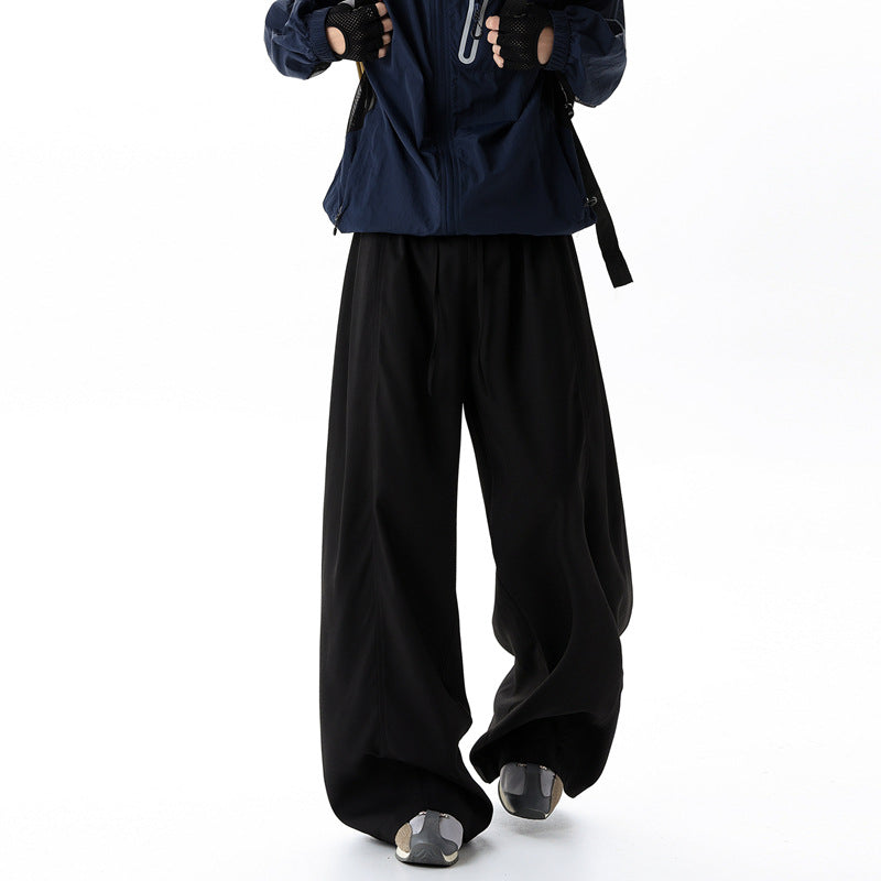 Men's Trousers Spring New Style Straight Loose Wide Leg Casual Long Pants Knife Cut Pants