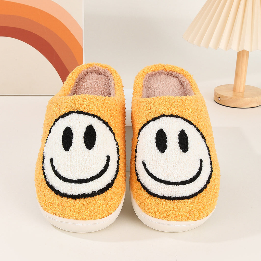 Winter Cute Cartoon Smile Flannel Slippers Wholesale Home Fuzzy Slippers