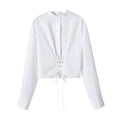 Long sleeved lace up shirt