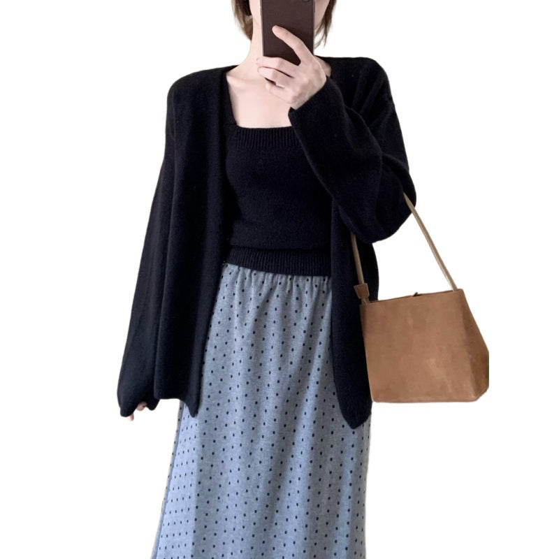 Sleeveless Tank Top Two-Piece Set, Elegant and Youthful Sweater