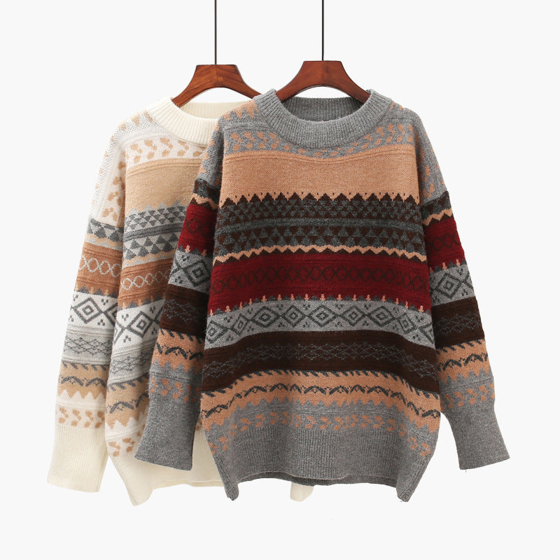 Vintage Fair Island Jacquard Sweater for Women