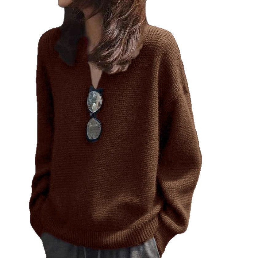 V-neck Knitted Top for Spring
