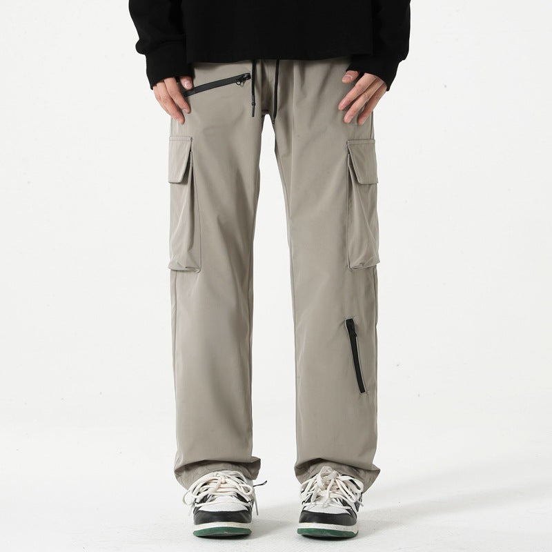 Cargo Pants Men Spring Autumn Loose Straight Leg Workwear Trousers Men's Fashion Streetwear Outdoor Casual Long Pants