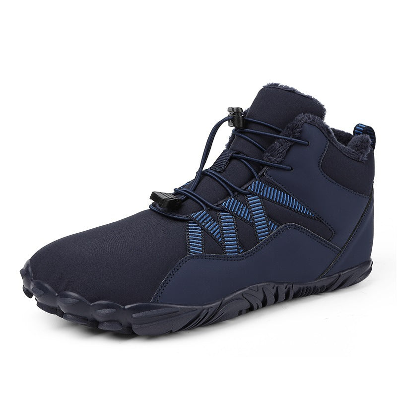 Winter Snow Boots Men's Mid-Calf Warm Fleece Lined Winter Shoes