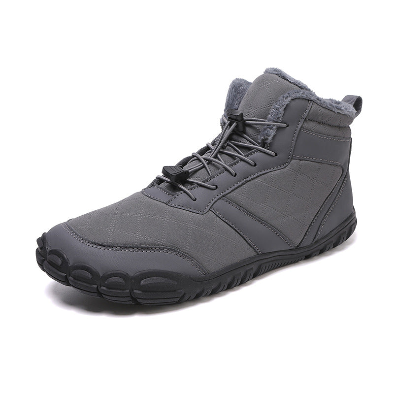 Winter Snow Boots Men's Mid-Calf Warm Fleece Lined Winter Shoes