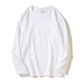 Preppy Style Long Sleeve Crew Neck T-Shirt Women's Oversized Heavyweight Cotton Tee